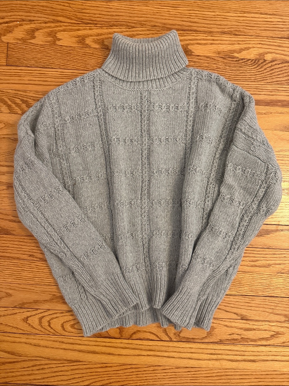 Nili Lotan Light Grey Ribbed Turtleneck Sweater